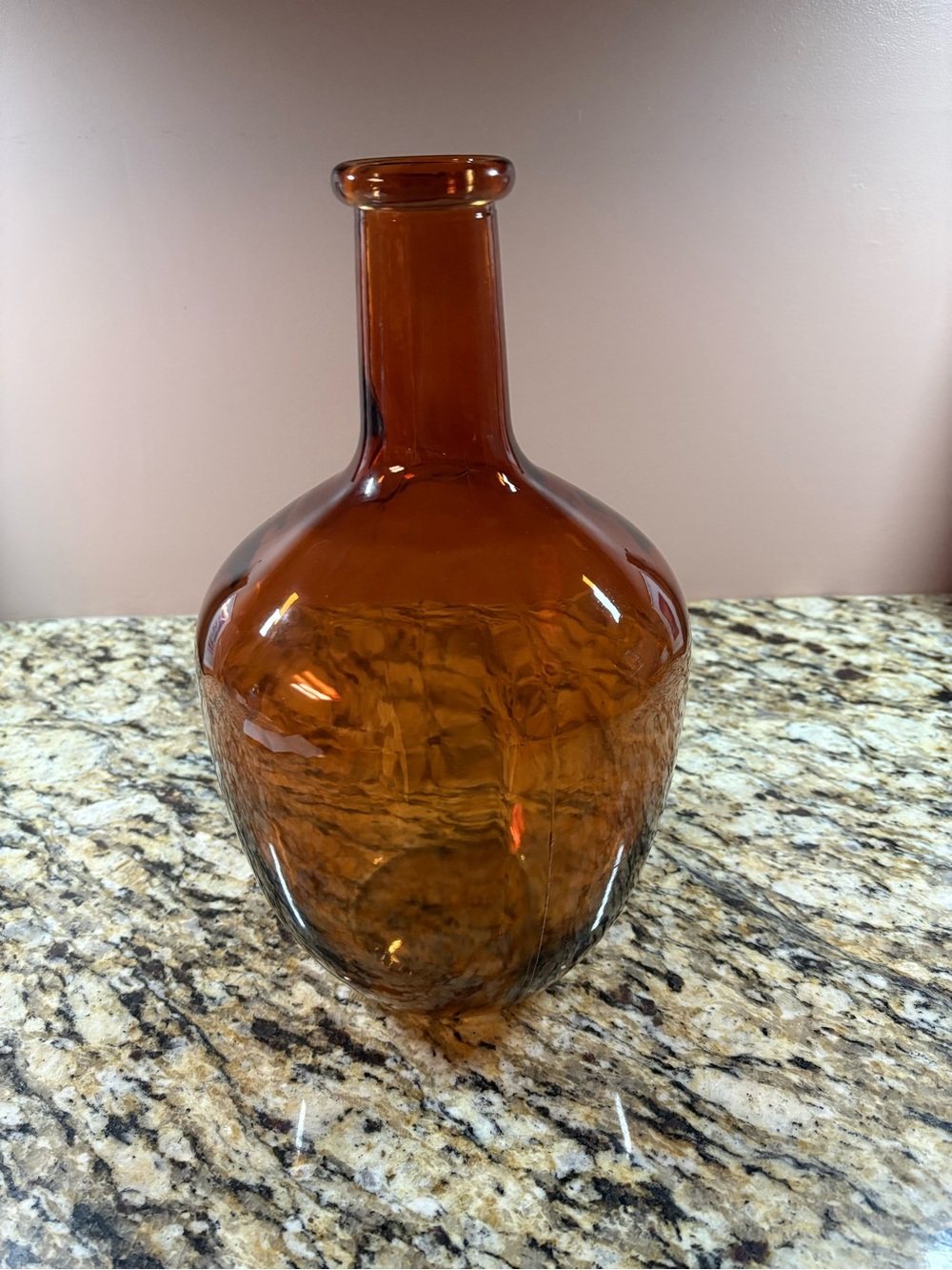 Amber Glass Decorative Vase - Home Accents